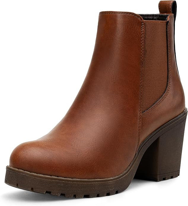 Vepose Women's 999 Fashion Platform Chunky Low Heel Chelsea Boots Ankle Booties | Amazon (US)