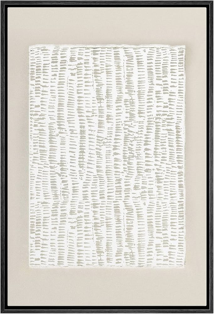 IDEA4WALL Framed Canvas Print Wall Art White Tan Grunge Distressed Line Art Square Abstract Shape... | Amazon (US)
