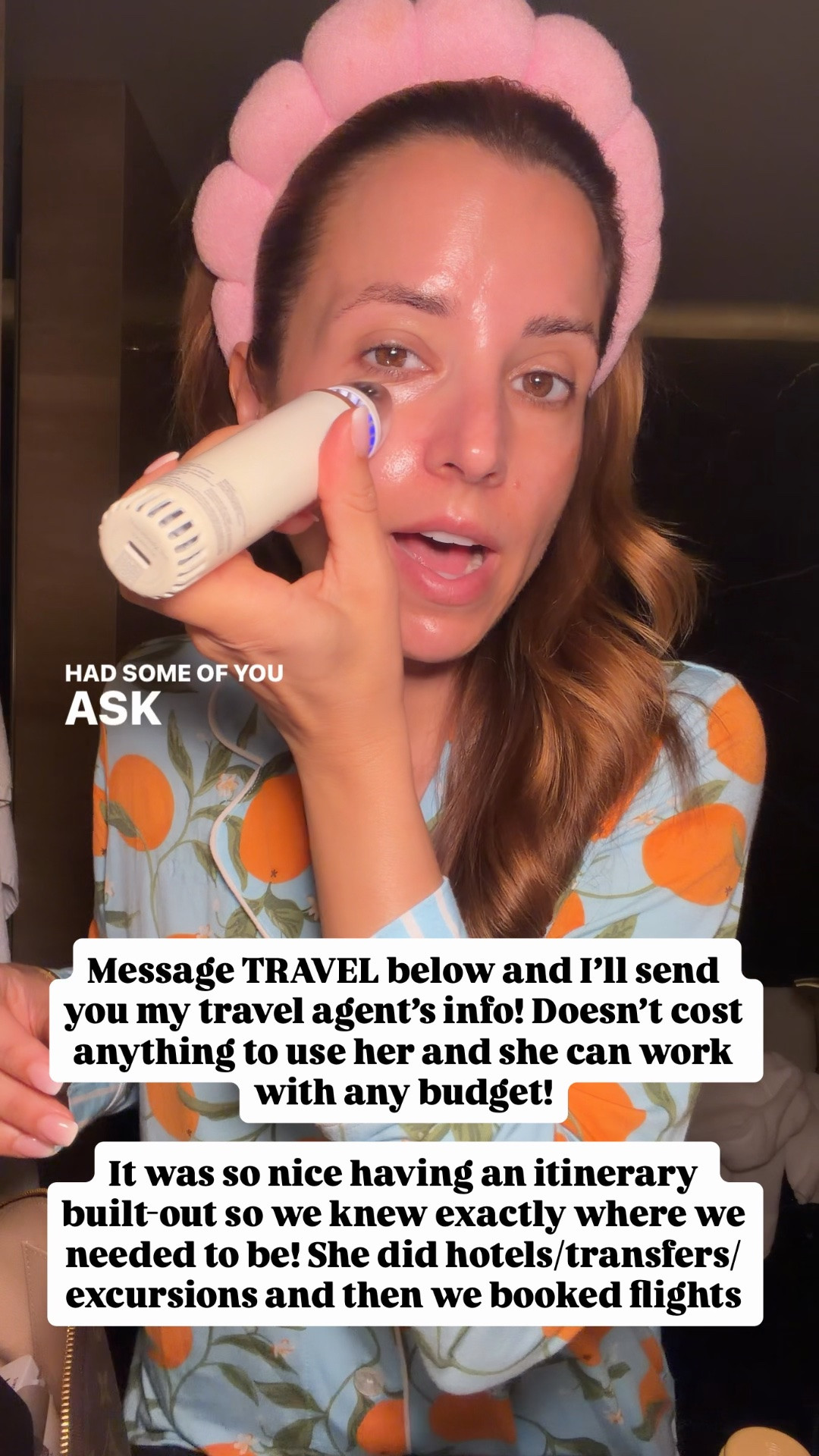 Good morning from Geneva! I love this cold depuffing wand! I use this in the mornings to depuff my face! Travel essentials. Beauty must-haves. Orange print pajamas in XS. Could size down if in-between sizes.

#LTKgrwm #LTKmorningroutine #LTKselfcare