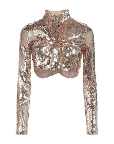 Rabanne Woman Top Gold Size 2 Polyester, Polyamide, Elastane | YOOX (US)