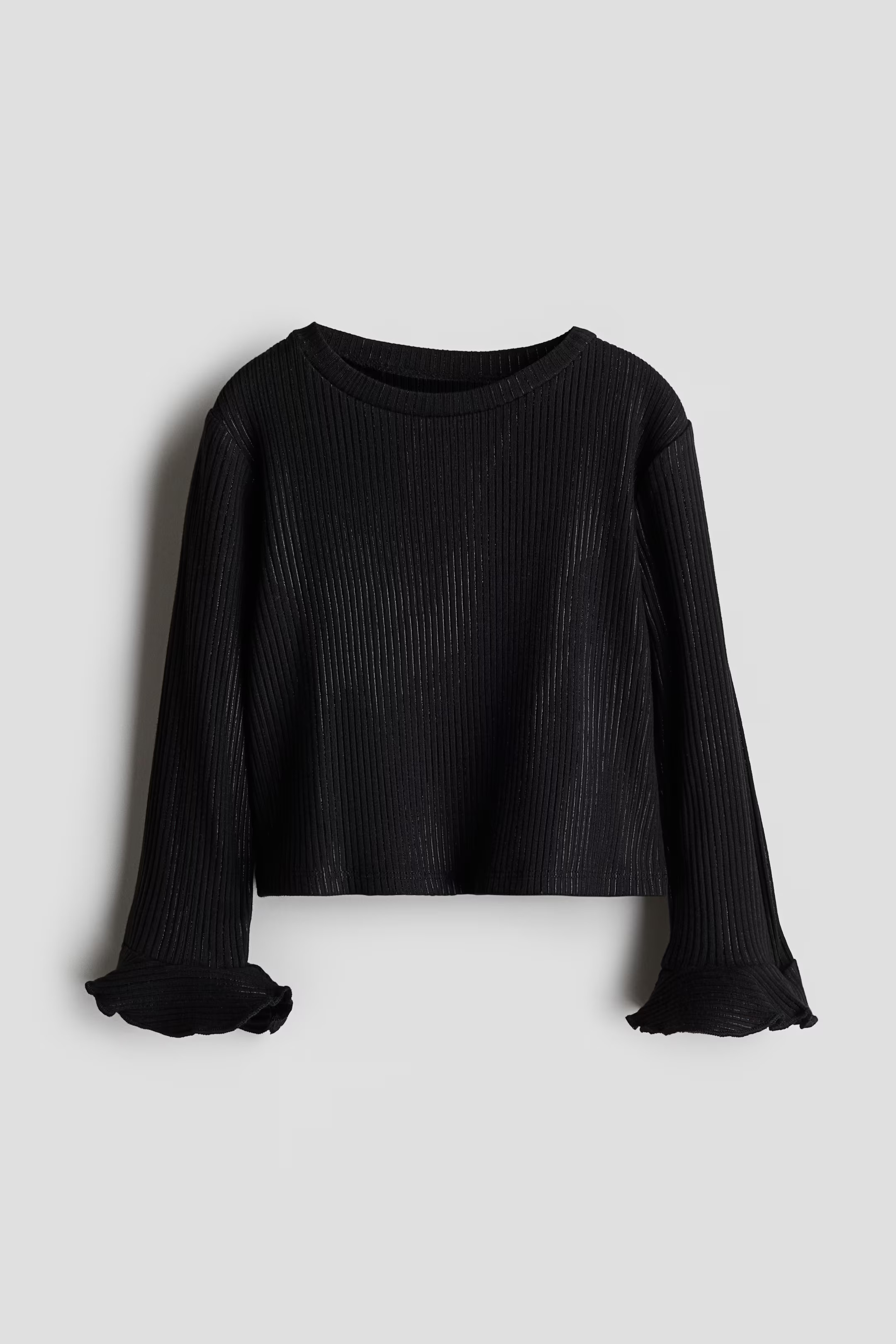 Flared-Sleeve Jersey Top - Black - Kids | H&M US | H&M (US + CA)