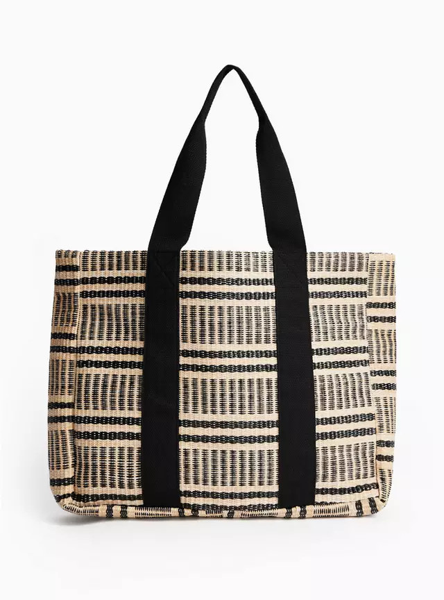 Mono Striped Straw Shopper Bag One Size | Tu Clothing