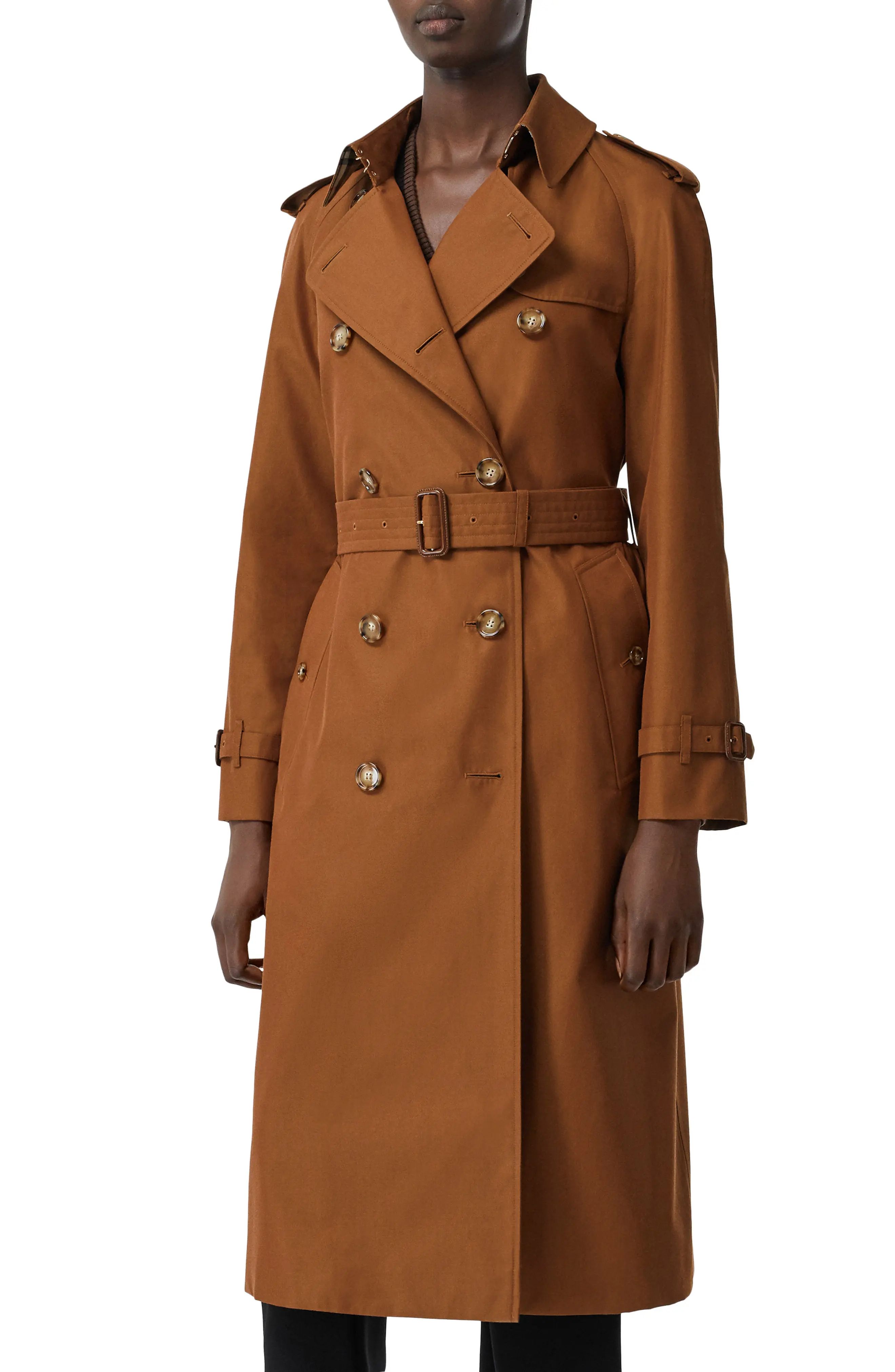 Women's Burberry Waterloo Relaxed Fit Cotton Trench Coat, Size 0 - Brown | Nordstrom