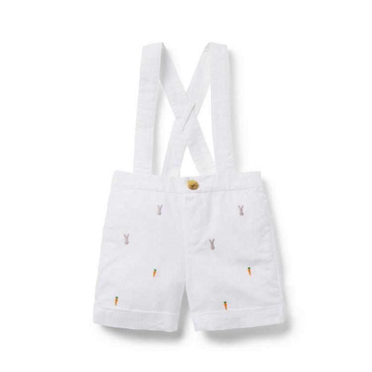 Baby Embroidered Bunny Suspender Short | Janie and Jack
