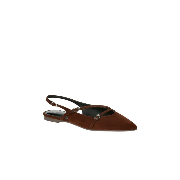 Time and Tru Women's Strappy Sling Back Flats | Walmart (US)