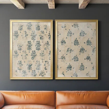 Gracie Oaks Vintage Blockprint I Premium Framed Canvas - Ready To Hang | Wayfair | Wayfair North America