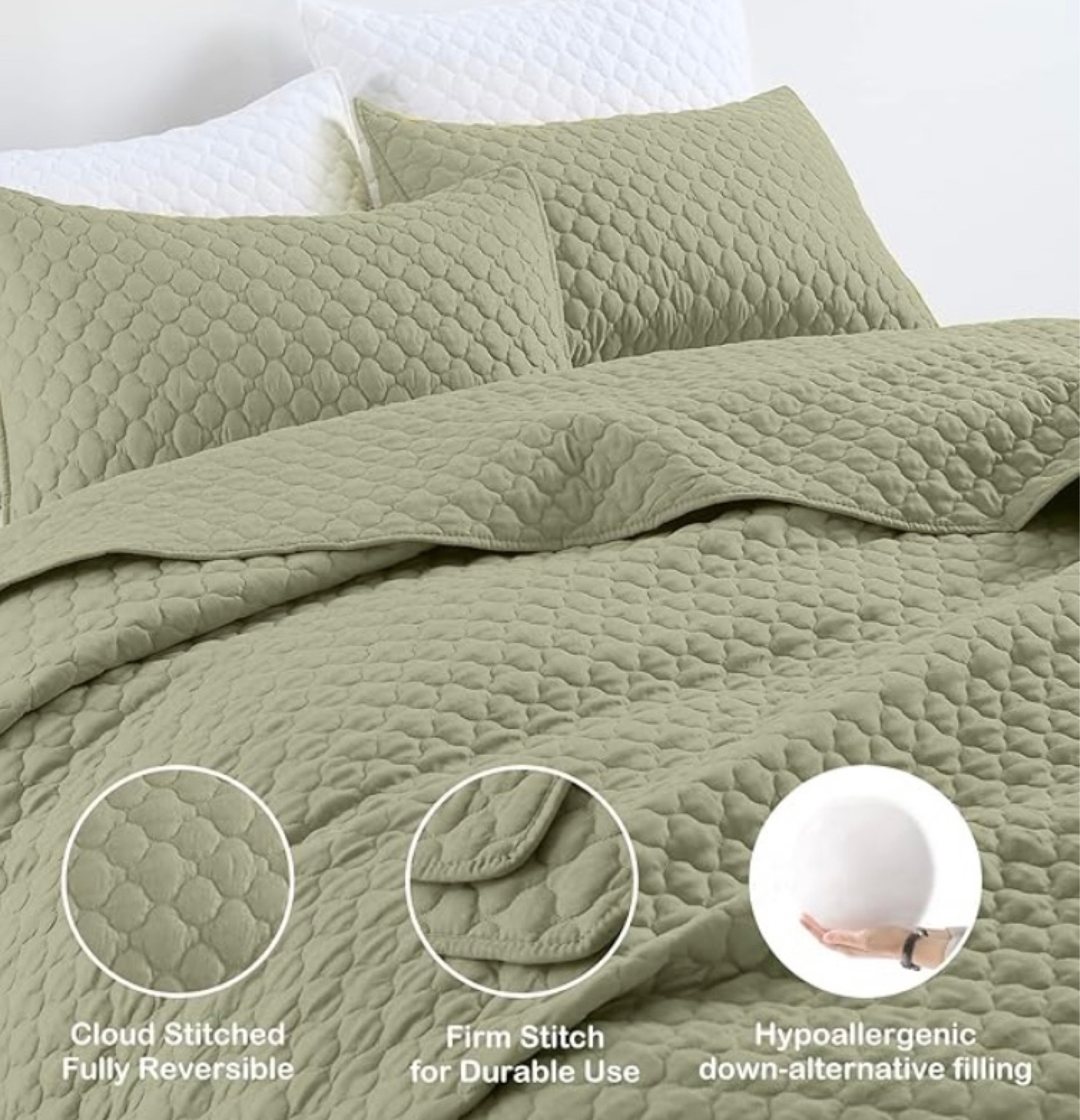 Beautiful green quilt. Comes with pillow shams too. 

#LTKHolidaySale #LTKHoliday #LTKSeasonal
