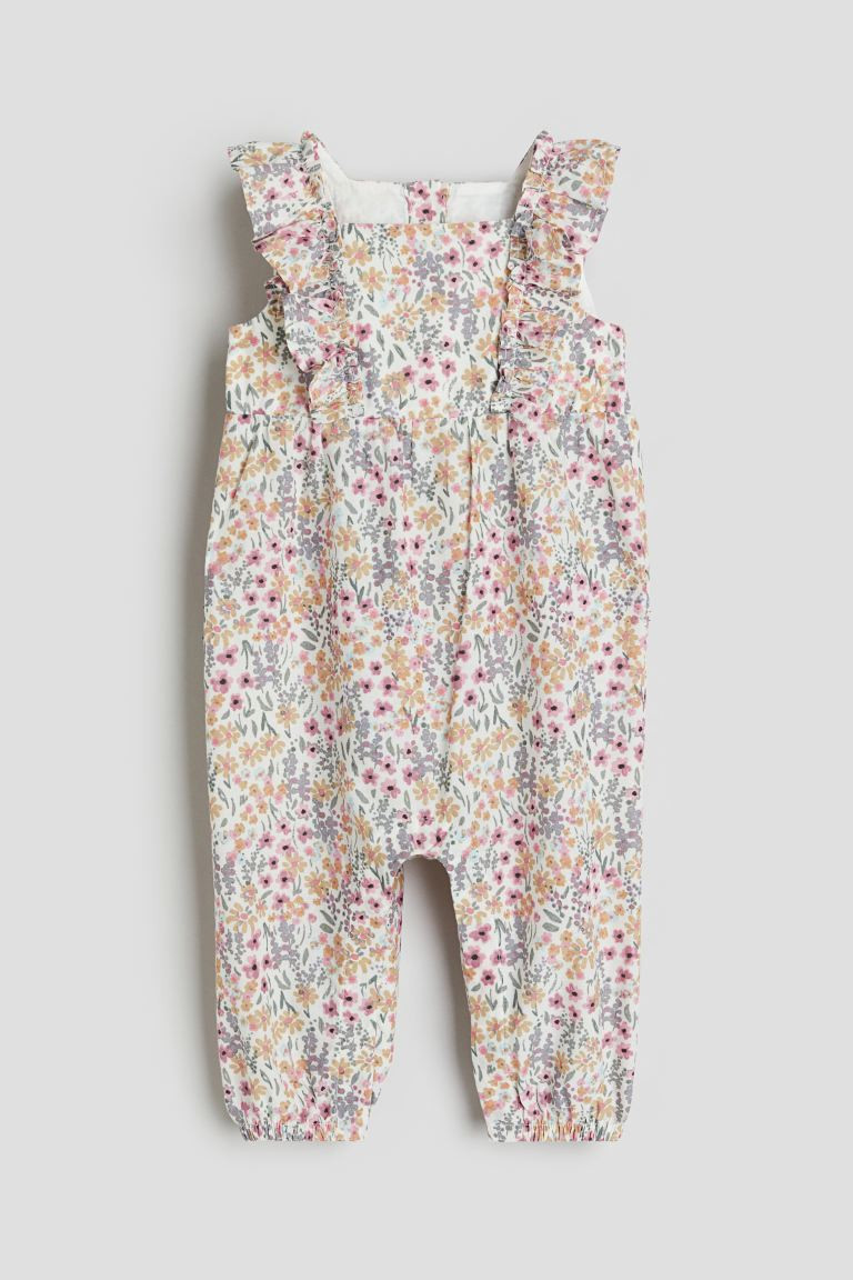 Muslin Romper Suit - White/floral - Kids | H&M US | H&M (US + CA)