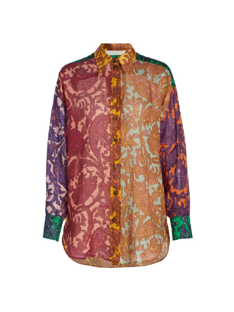Tiggy Paisley Spliced Shirt | Saks Fifth Avenue
