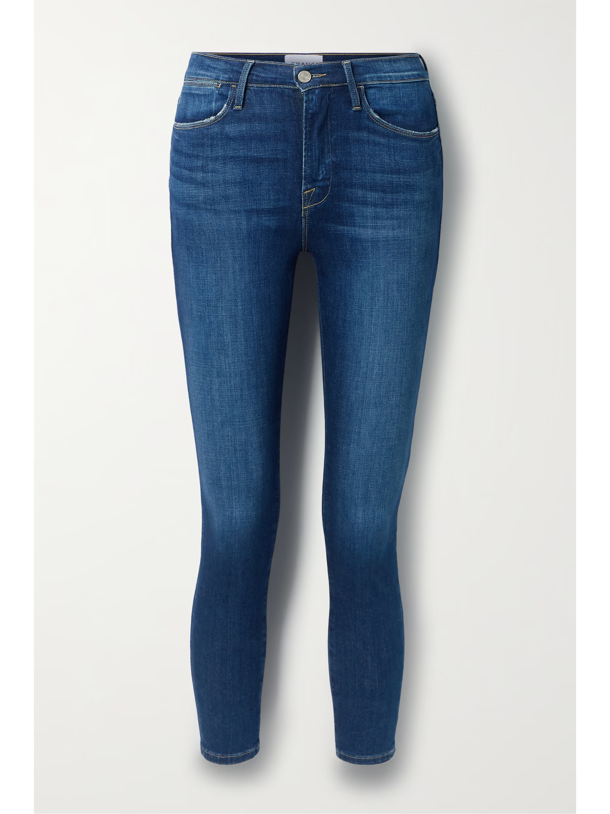 FRAME - Le High Cropped Organic Skinny Jeans - Blue | NET-A-PORTER (US)