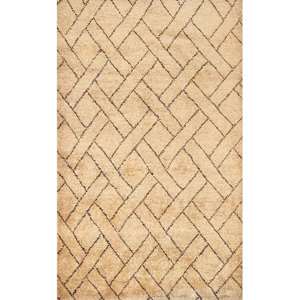 Geometric Trellis Oriental Moroccan Area Rug Hand-knotted Foyer Carpet - 5'4" x 7'8" - Overstock ... | Bed Bath & Beyond
