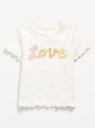 Fitted Lettuce-Edge Graphic T-Shirt for Girls | Old Navy (US)
