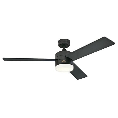 Westinghouse 7205900 Alta Vista 52-Inch Matte Black Indoor Ceiling Fan, Dimmable LED Light Kit with  | Amazon (US)