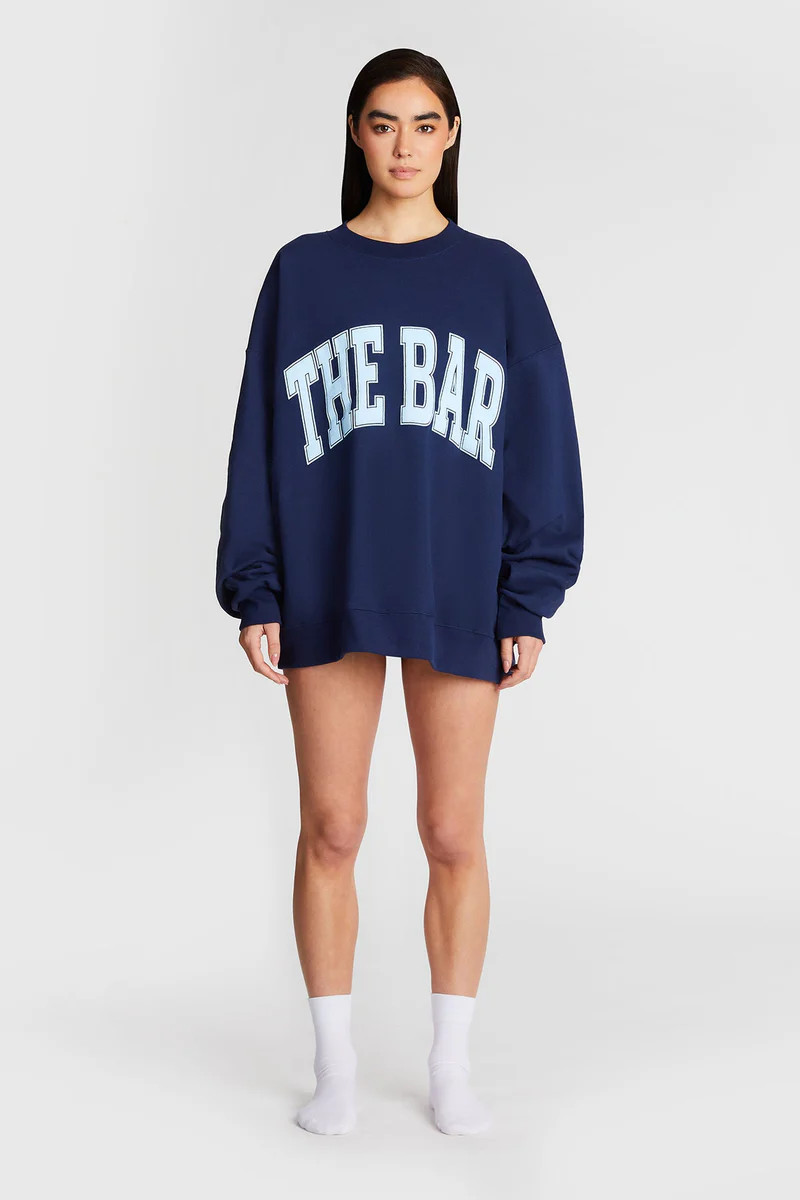 VARSITY SWEATSHIRT NAVY/BABY BLUE | The Bar