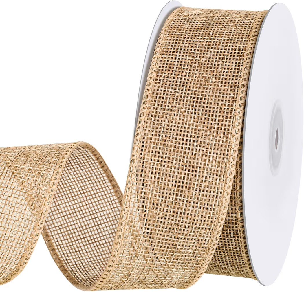 Burlap Wired Ribbon 1-1/2 Inch 20 Yards Wired Edge Ribbon for Bows Wreaths Crafts Flower Bouquet ... | Amazon (US)