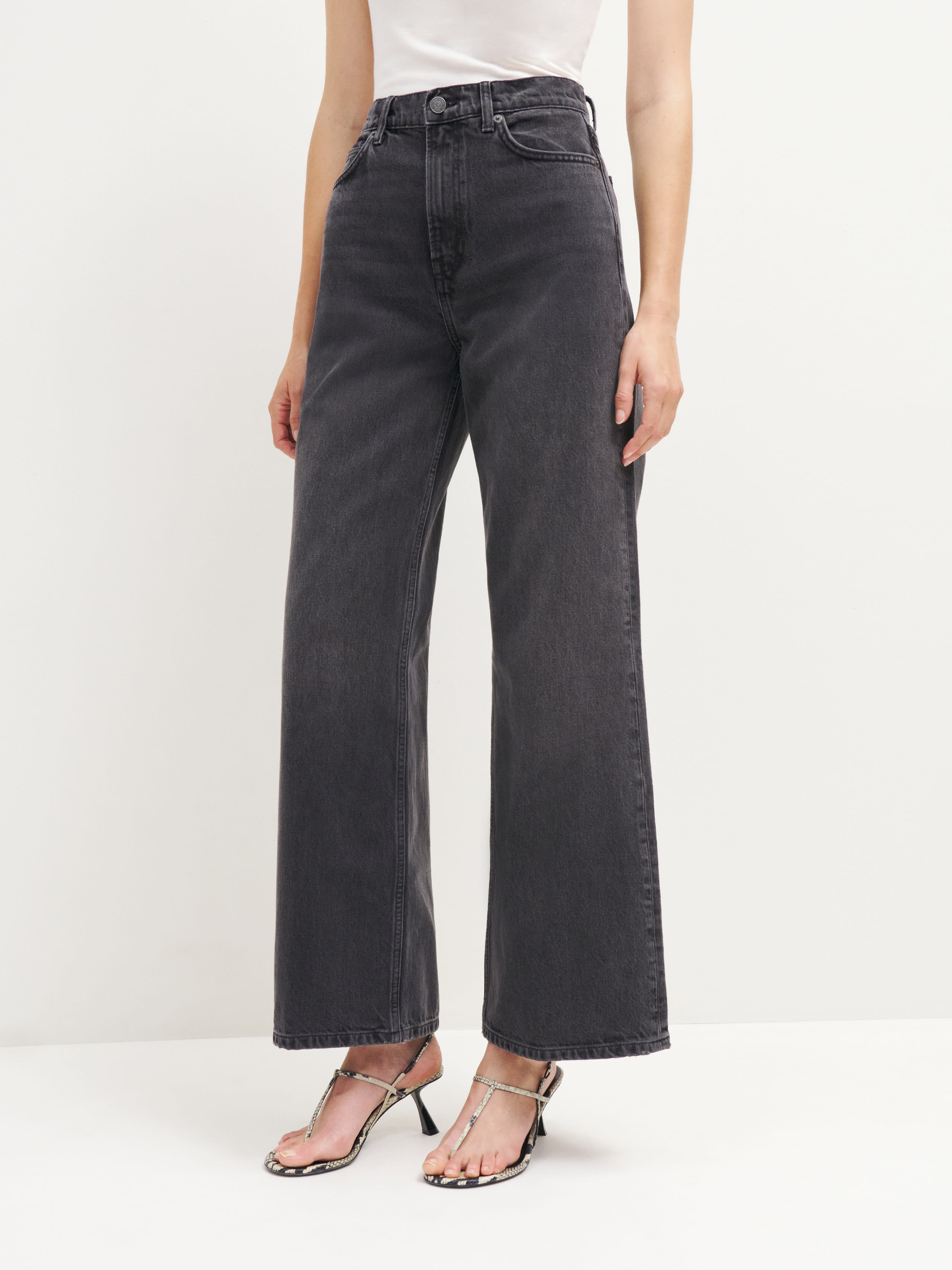 Cary High Rise Slouchy Wide Leg Cropped Jeans | Reformation (Global)