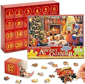 Advent Calendar 2023 Christmas Jigsaw Puzzle - 1008 Pieces 24 Days of Christmas Countdown Calenda... | Amazon (US)