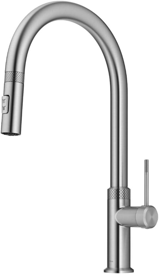 KRAUS Allyn Modern Industrial Pull-Down Single Handle Kitchen Faucet in Spot Free Stainless Steel... | Amazon (US)