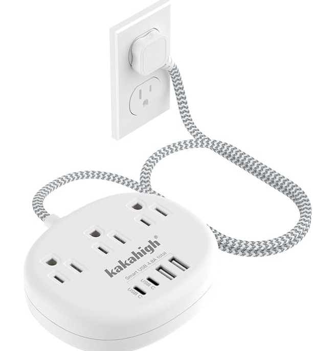 Small Extension Cord with USB C - 5 FT Short Extension Cord, 1625W 3 Prong Extension Cord with 3 AC Outlet 4 USB (24W/4.8A), Bedside Charging Station for Home Office Dorm Room Essentials 

 #LTKGiftGuide #LTKHoliday #LTKHome