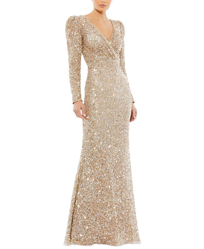 MAC DUGGAL Sequined Evening Gown & Reviews - Dresses - Women - Macy's | Macys (US)