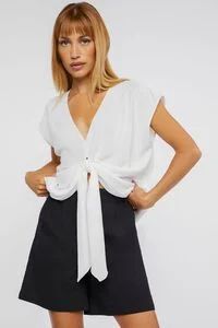 Plunging Tie-Front Top | Forever 21 (US)