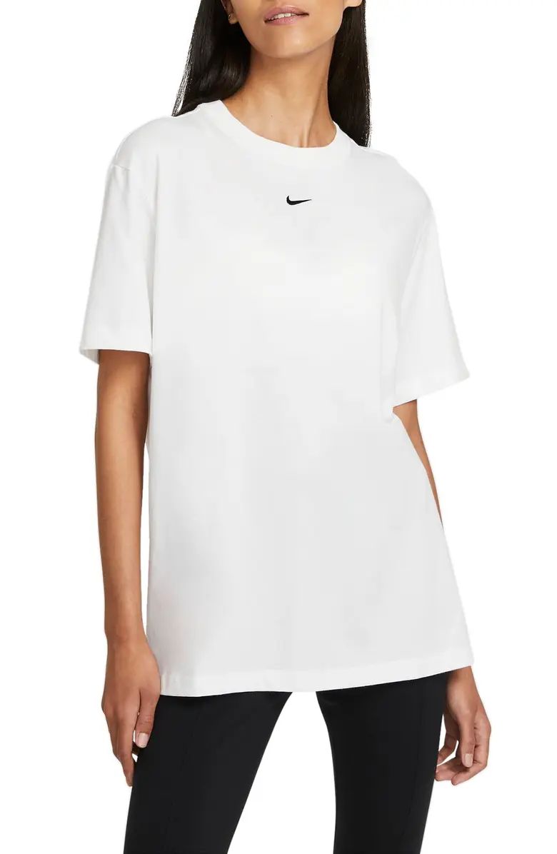 Essential Embroidered Swoosh Cotton T-Shirt | Nordstrom
