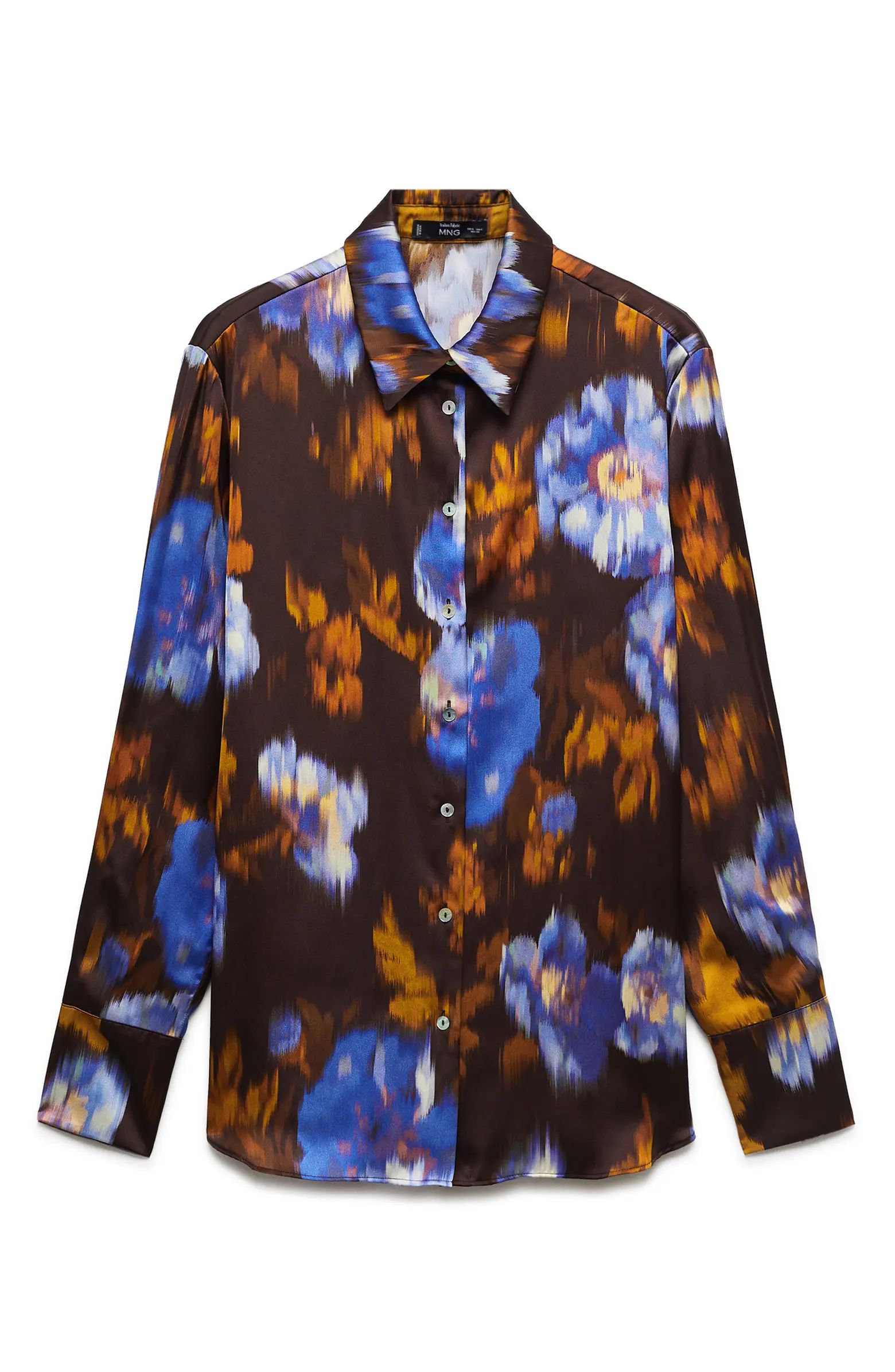 Print Satin Button-Up Shirt | Nordstrom