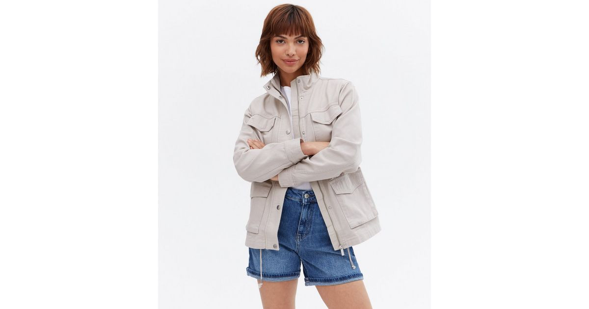 Stone 4 Pocket High Neck Shacket
						
						Add to Saved Items
						Remove from Saved Items | New Look (UK)