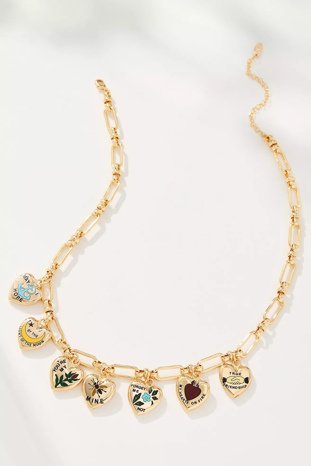 Heart Charm Link Necklace | Anthropologie (US)