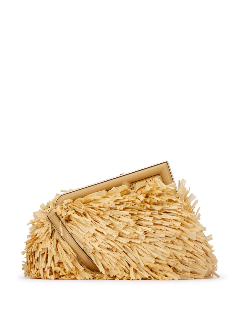 FENDI Fendi First raffia shoulder bag - Neutrals | Farfetch Global