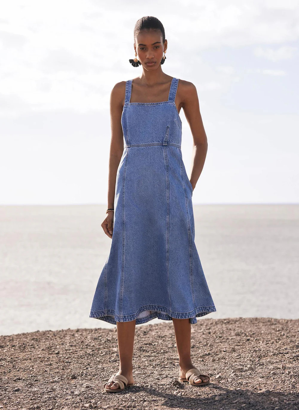 Blue Denim Midi Dress | Mint Velvet