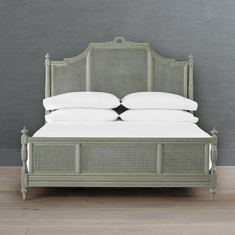 Beauvier French Cane Bed - French Linen, French Linen Queen - Frontgate | Frontgate