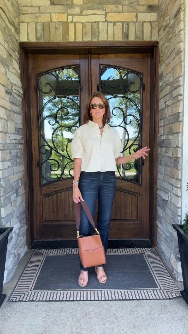 Denim top medium Ab solution technology jeans - 8 tall Code : Annie 20 (one time use) Fall transition style Lunch date