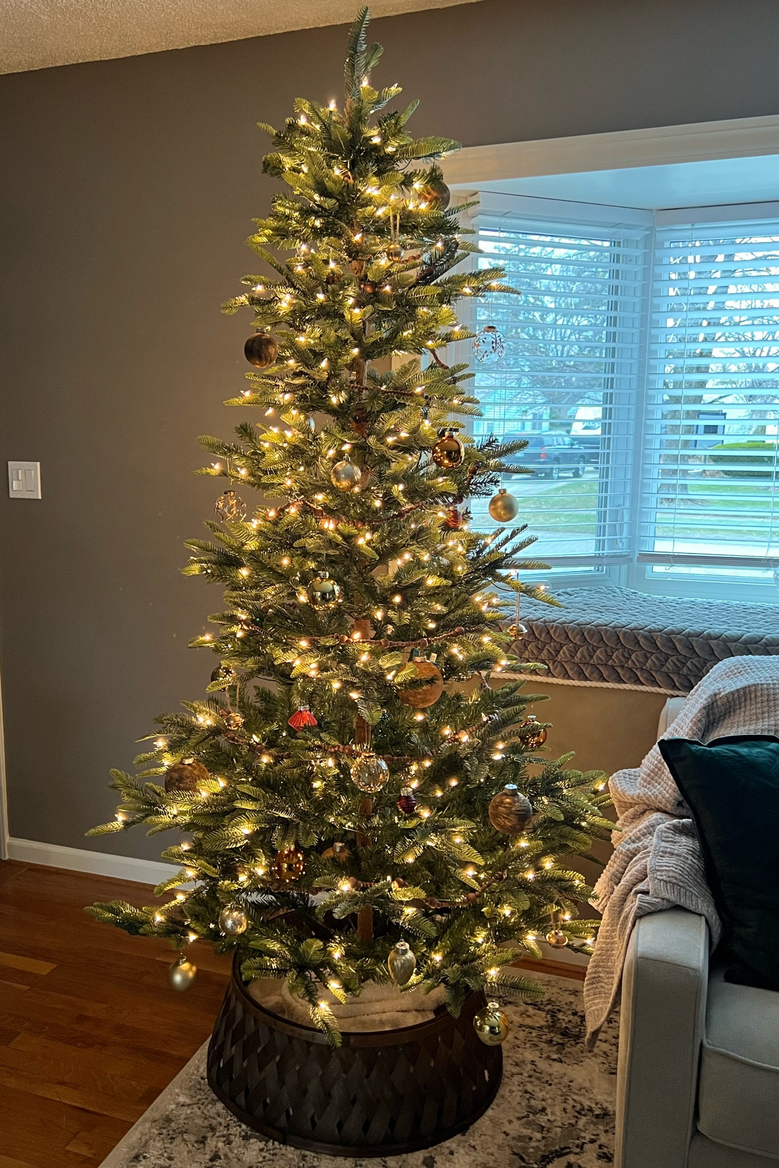 Last years realistic artificial Christmas tree 

Tree skirt, tree cuff, neutral Christmas ornaments, rustic Christmas, slim Christmas tree, pre lit tree, aspen fir tree, viral Christmas tree 

#LTKhome #LTKSeasonal #LTKHoliday