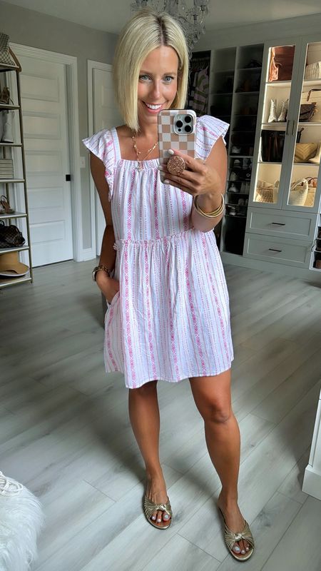 This @walmartfashion dress is so cute and comfy for summer!!!! #WalmartPartner It’s only $16.98 and comes in navy too!! #walmartfashion
⬇️⬇️⬇️
Dress size small
Sandals TTS

#LTKSeasonal #LTKFindsUnder50 #LTKStyleTip