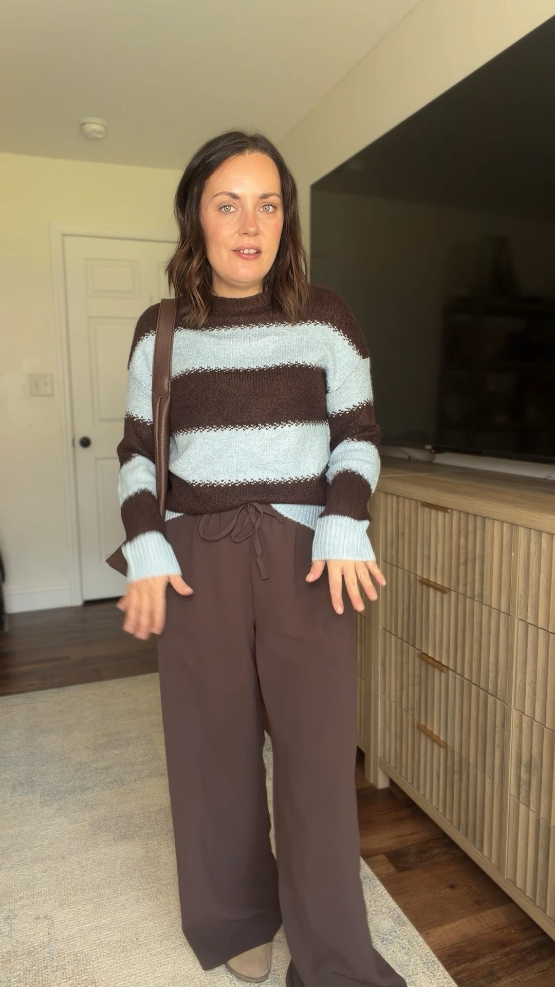 This Amazon sweater is such an easy fall staple. I love the oversized look, cozy knit and chocolate brown + blue color combo. Paired it with my Aritzia Lodge pants for the comfiest put-together outfit.

#LTKootd #LTKSaleAlert #LTKSeasonal