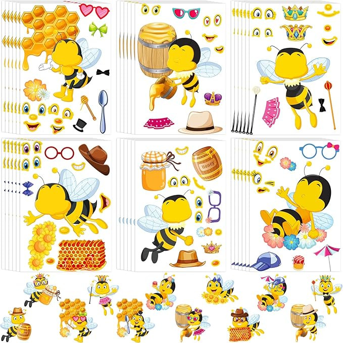 36 Sets Bee Craft Stickers for Kids Stickers Bulletin Board Classroom Bees Decor You are My Sunsh... | Amazon (US)
