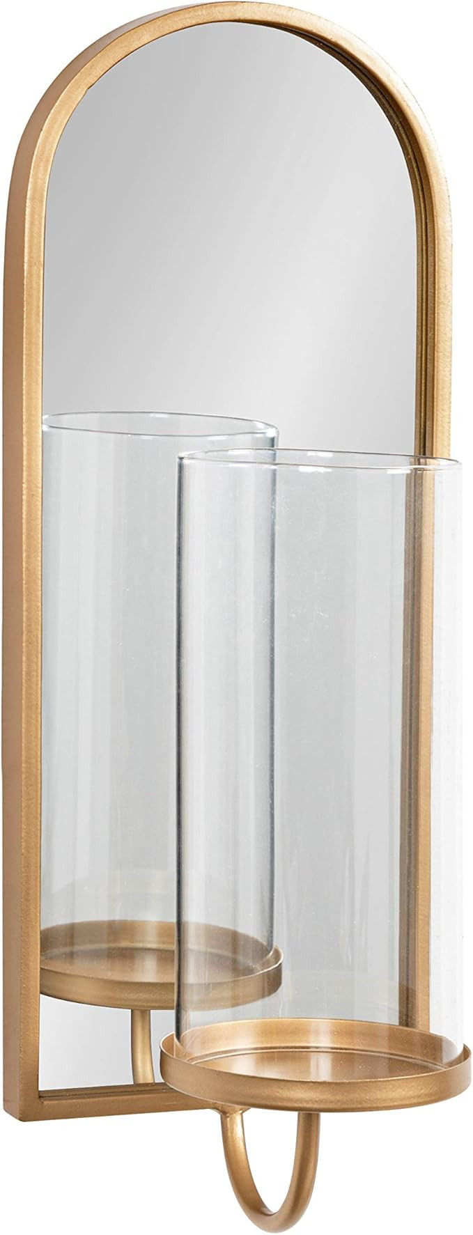 Kate and Laurel Ezerin Arched Mirror Wall Sconce, 6 x 5 x 16, Gold, Modern Decorative Wall Sconce... | Amazon (US)