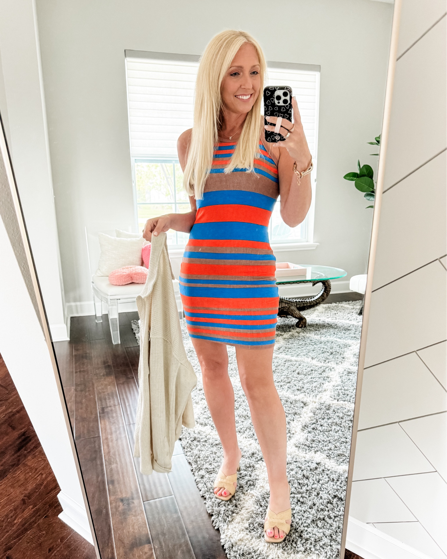 Yes this dress is A LOT gator-y but super cute!  It’s an Amazon find.  Super comfortable and love the way it fits.  The dye though - just a heads up - doesn’t flow all the way into the ribbing so it gives it a bit of a distressed look in person.  For the price point…perfection.  The dress is 15% off and I linked some of the other color combos I loved 🥰 Paired it with my Target shoes I’ve been sharing and another Victoria Emerson bracelet.

#LTKover40 #LTKfindsunder50 #LTKxTarget
