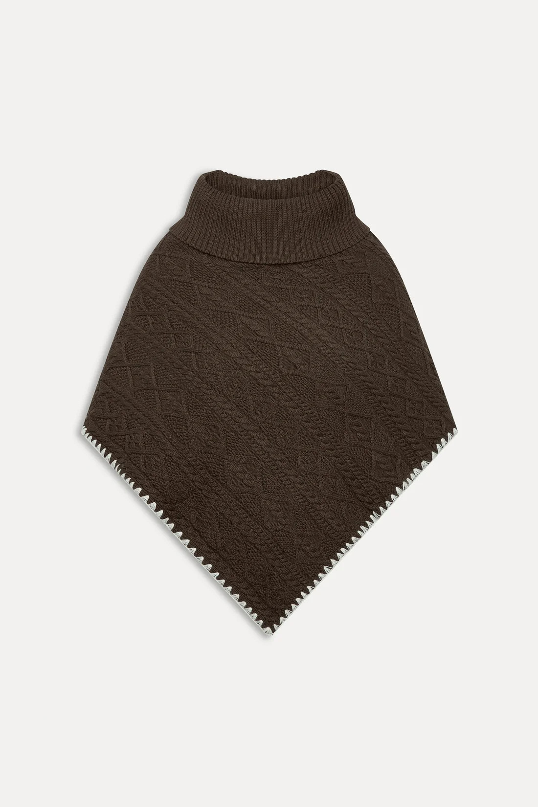 Windswept Cotton Knit Poncho - Chocolate Brown | Frankies Bikinis