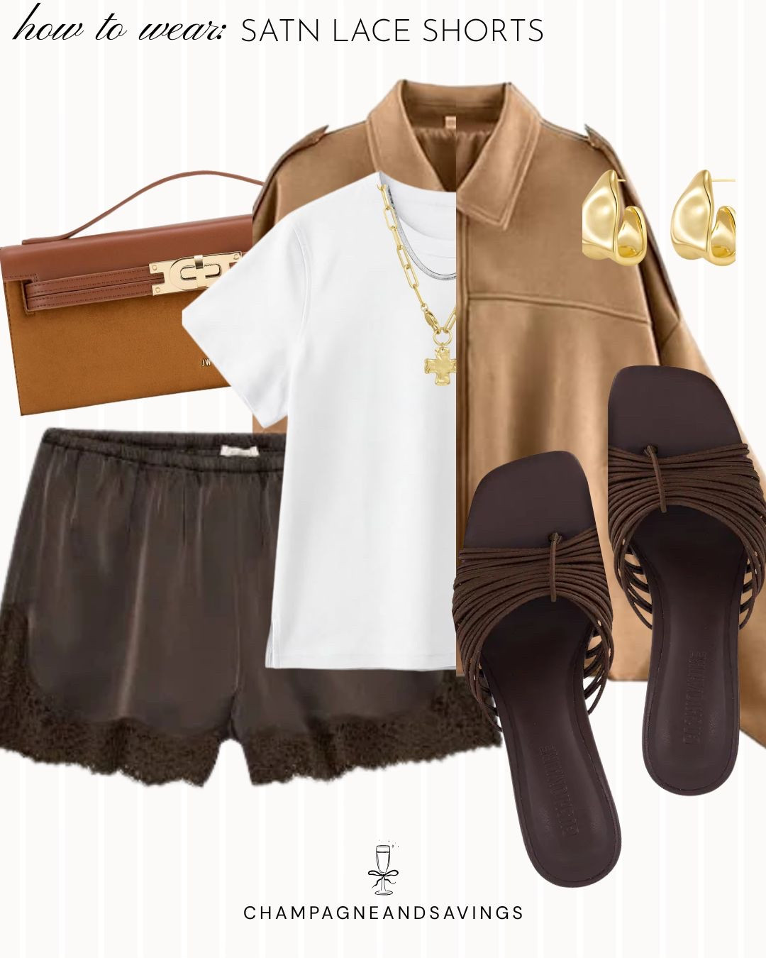 Satin lace shorts outfit

#LTKootd