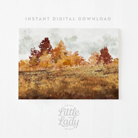 Autumn Landscape Print Fall Landscape Printable Wall Art - Etsy | Etsy (US)