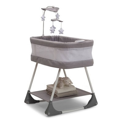 Simmons Kids' Shooting Star Rocking Bassinet with Airflow Mesh - Platinum: 360-Degree Swivel, Locking Wheels, Nightlight | Target