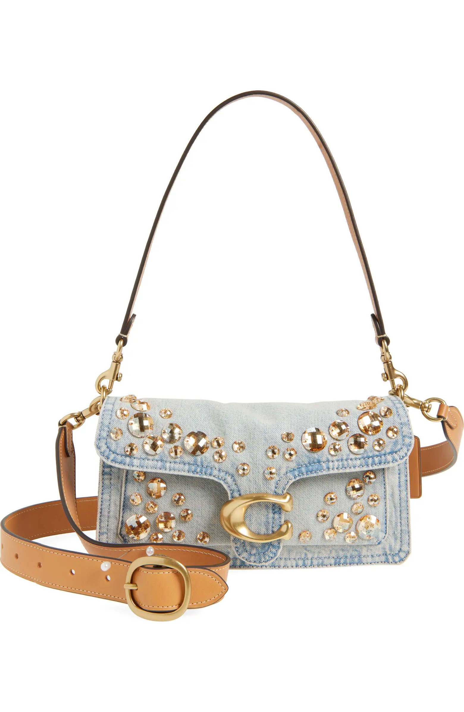 COACH Tabby Crystal Denim Crossbody Bag | Nordstrom | Nordstrom