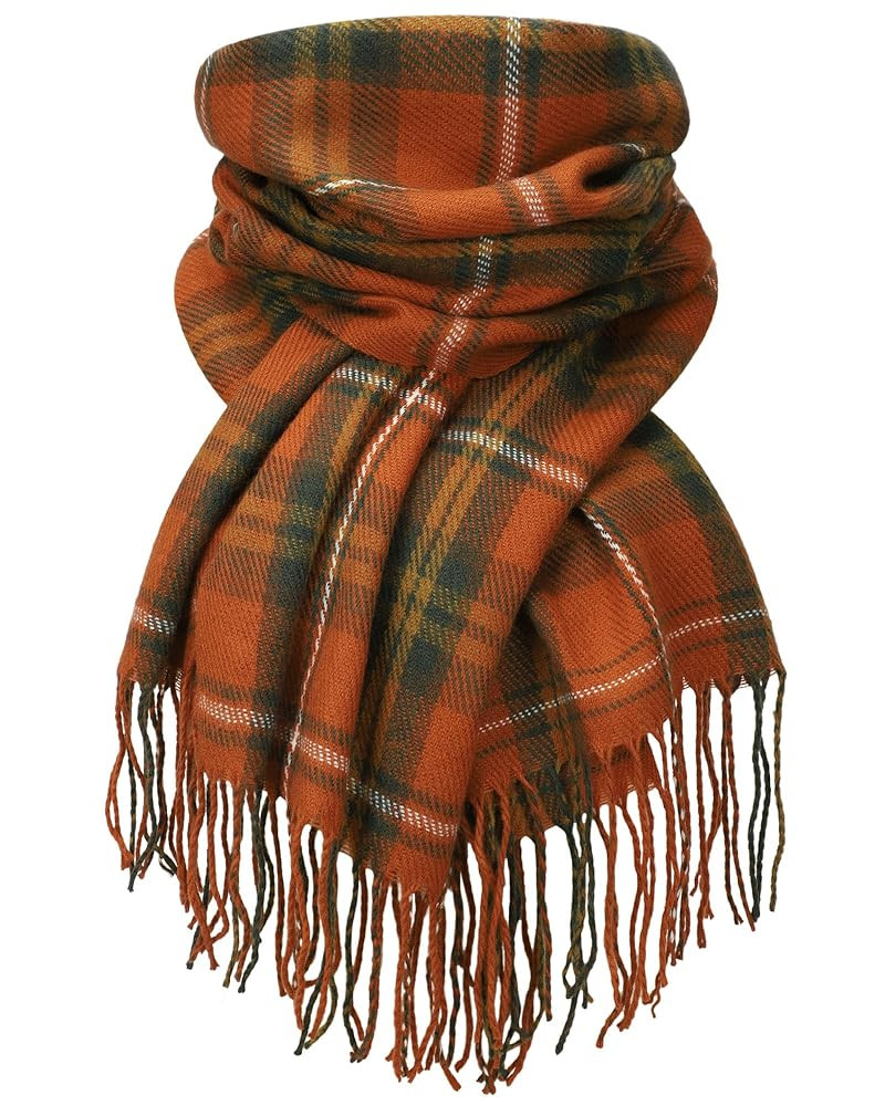 YSense Women's Long Plaid Blanket Scarf Chunky Oversized Winter Fall Warm Big Tartan Scarves Wrap... | Amazon (US)