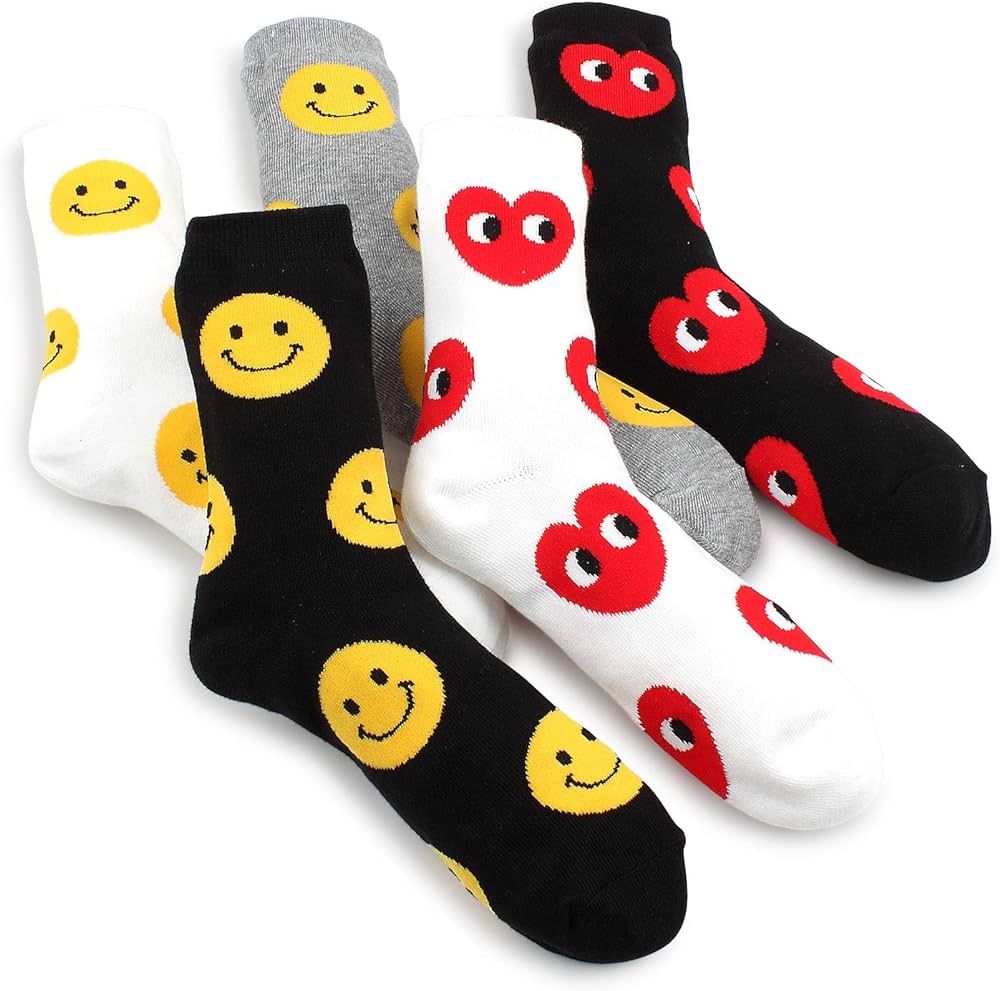 Big Smiley Heart Socks (Crew 5 pairs) BS 15 | Amazon (US)