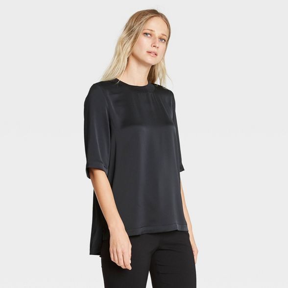 Women's Elbow Sleeve Silky Top - Who What Wear™ | Target