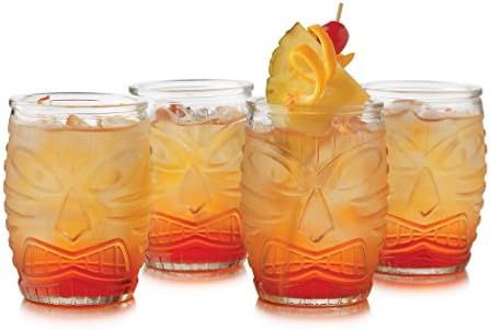 Libbey 4 Piece Modern Bar-Tiki Double Old Fashioned Glass Set, One Size, Clear | Amazon (US)
