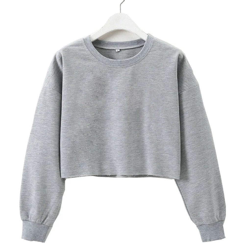 Ma&Baby Womens Casual Long Sleeve Sweatshirt Jumper Sweater Crop Top Coat - Walmart.com | Walmart (US)