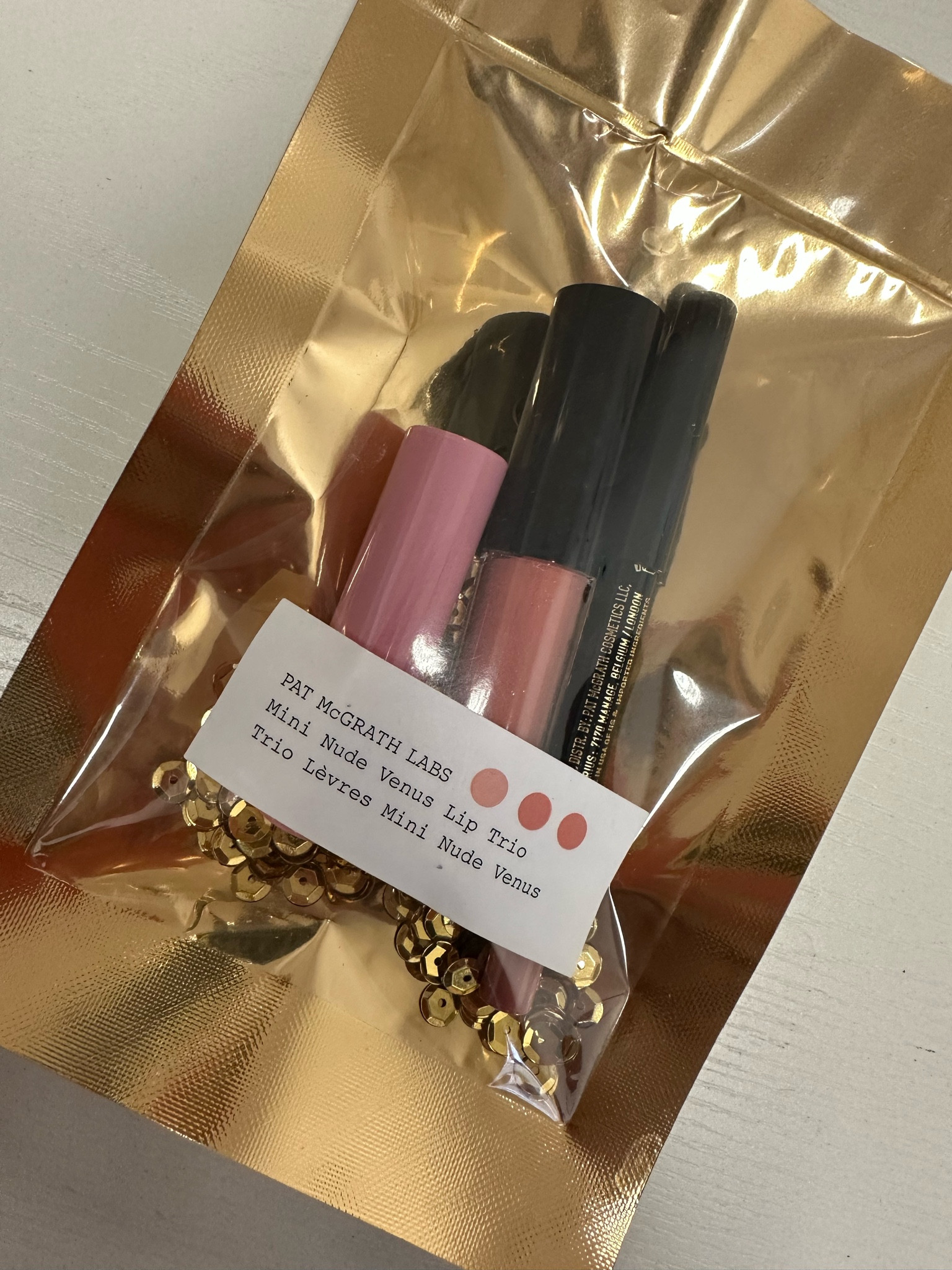 I’m always on the hunt for the perfect nude lip combo.  This one from Pat McGrath is the perfect trial size with a lip pencil, lipstick, and lip gloss to customize your perfect nude color!